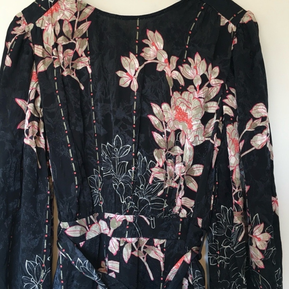 Anthropologie Harlyn Floral Boho Wide Leg Jumpsuit Balloon Sleeve S - Picture 9 of 14
